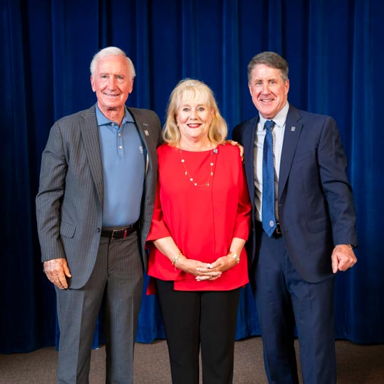 Jim Koons and wife Cece with Northwood University President Kent MacDonald